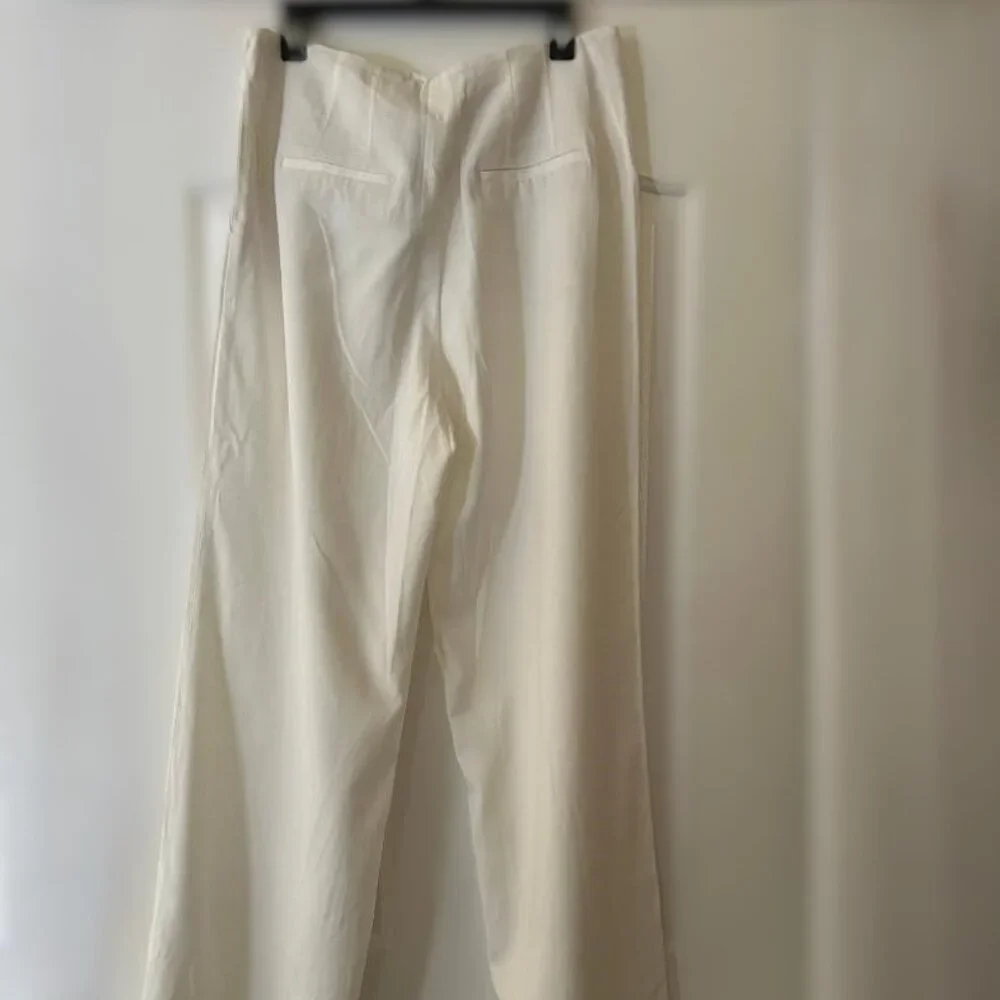 Massimo Dutti Viscose & Wool Blend Flowing Darted Wide Leg Trousers Size 10 NWT - Picture 3 of 15
